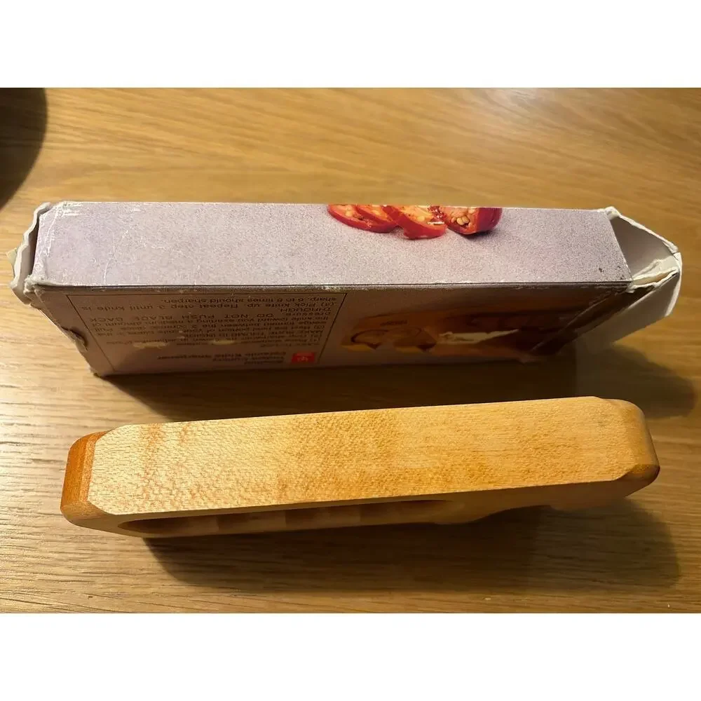 Wusthof Trident Cutlery Cermaic Knife Sharpener. Wood Handle Crate Barrel